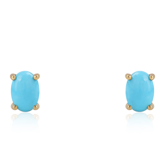 Cercei din Argint 925 Placat cu Aur ( 0.8 grame ) cu Turcoaz ”Frumoasa Adormită” 1.08 Carate