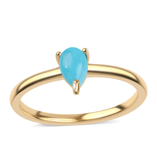 Inel din Argint 925 Placat cu Aur ( 1.47 grame ) cu Turcoaz ”Frumoasa Adormită” 0.43 Carate