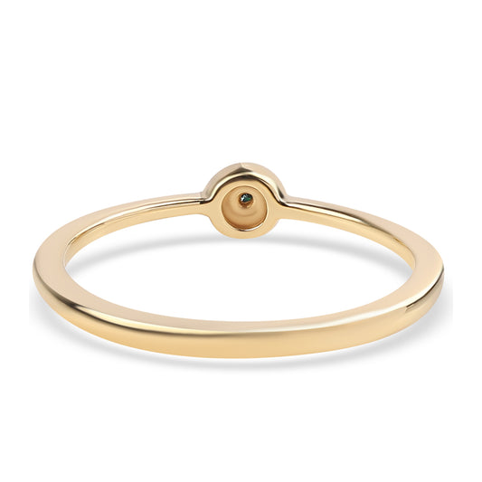 Inel din Argint 925 Placat cu Aur ( 1.25 grame ) cu Diamant Albastru 0.01 Carate