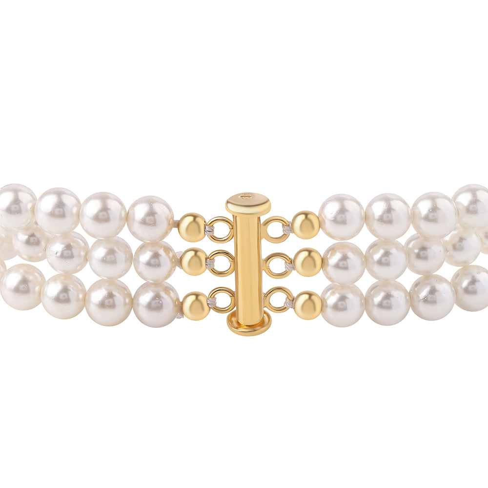 Brățară din Argint 925 Placat cu Aur ( 2.05 grame ) cu Perlă de Apă Dulce Albă 128.71 Carate