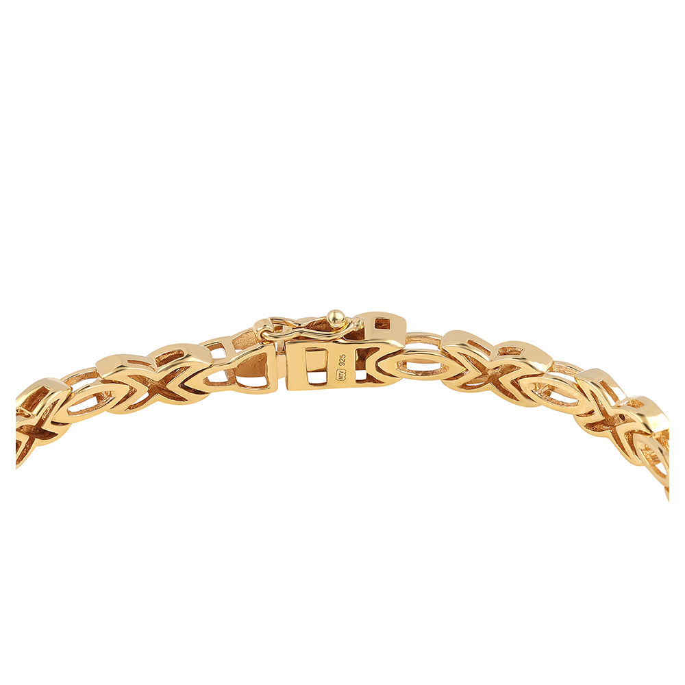 Brățară din Argint 925 Placat cu Aur ( 14.19 grame ) cu Diamant Albastru 0.08 Carate