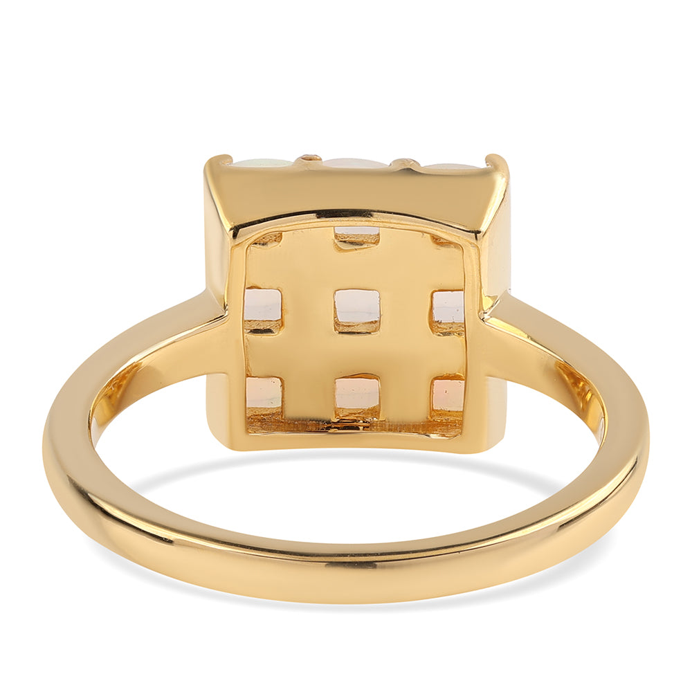 Inel din Argint 925 Placat cu Aur ( 3.26 grame ) cu Opal Etiopian Lega Dembi 1.17 Carate