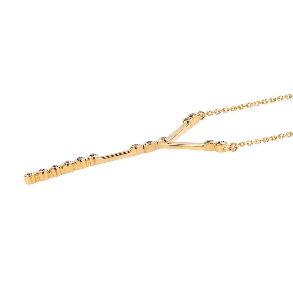 Colier din Argint 925 Placat cu Aur ( 4 grame ) cu Diamant Roșu 0.18 Carate