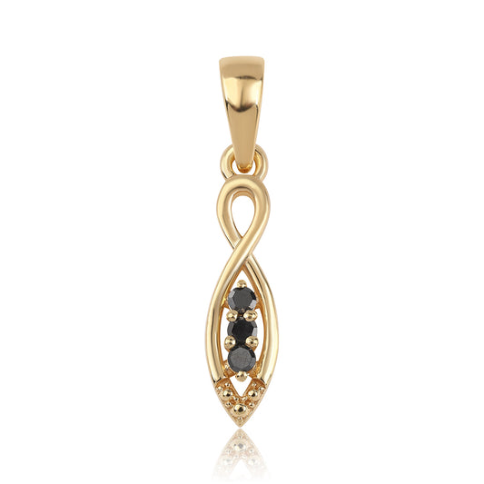 Pandantiv din Argint 925 Placat cu Aur ( 0.64 grame ) cu Diamant Negru 0.05 Carate