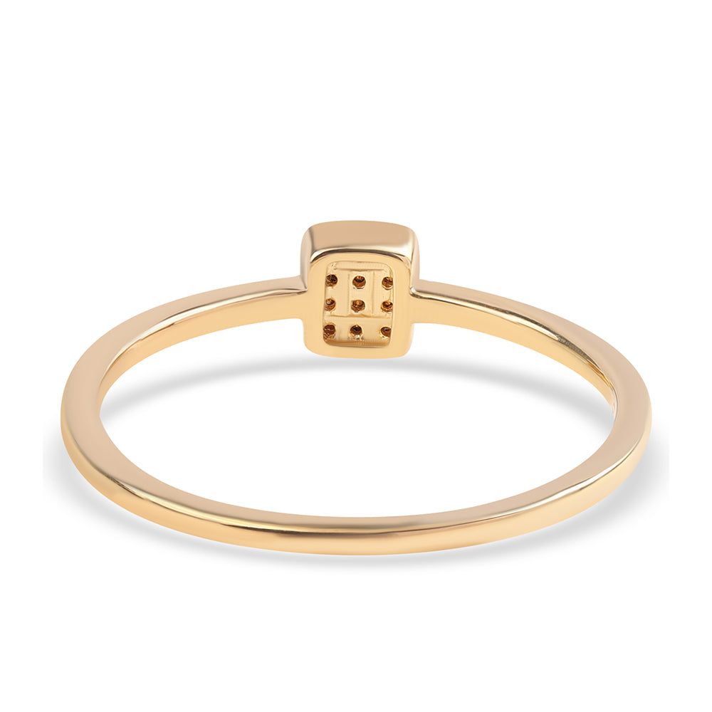 Inel din Argint 925 Placat cu Aur ( 1.33 grame ) cu Diamant Negru 0.06 Carate