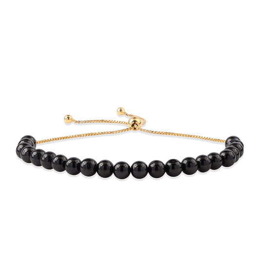 Brățară din Argint 925 Placat cu Aur ( 2.69 grame ) cu Spinel Negru 29.9 Carate