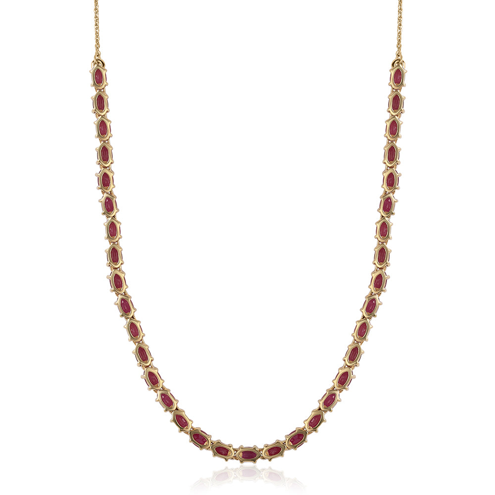 Colier din Argint 925 Placat cu Aur ( 7.69 grame ) cu Rubin Mozambic 12.25 Carate