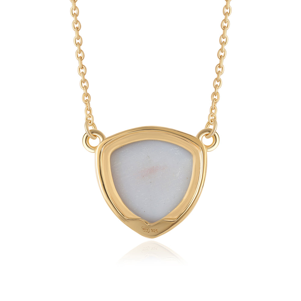 Colier din Argint 925 Placat cu Aur ( 3.97 grame ) cu Drusă Violet 4.96 Carate