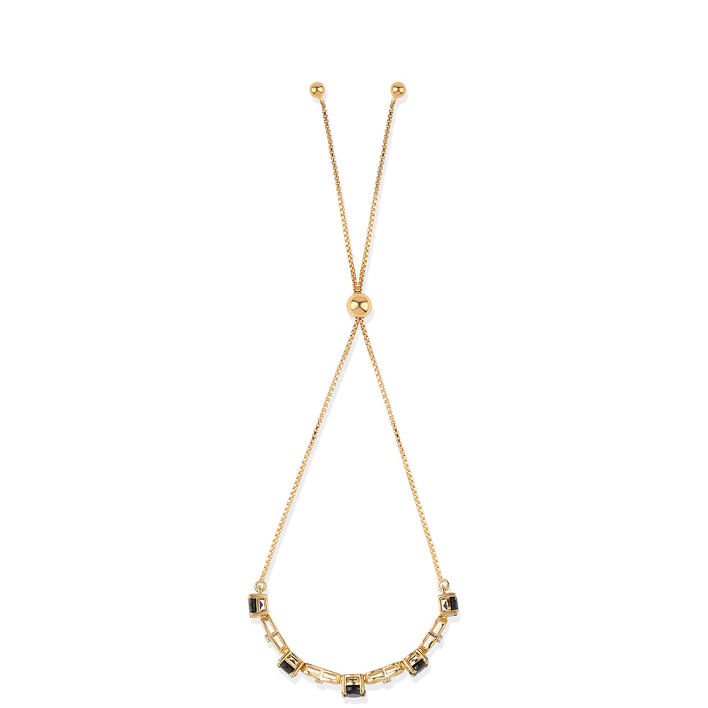 Brățară din Argint 925 Placat cu Aur ( 3.97 grame ) cu Spinel Negru și Topaz Alb 3.39 Carate