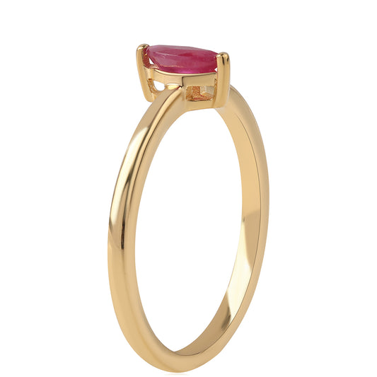 Inel din Argint 925 Placat cu Aur ( 1.6 grame ) cu Rubin Mozambic 0.29 Carate