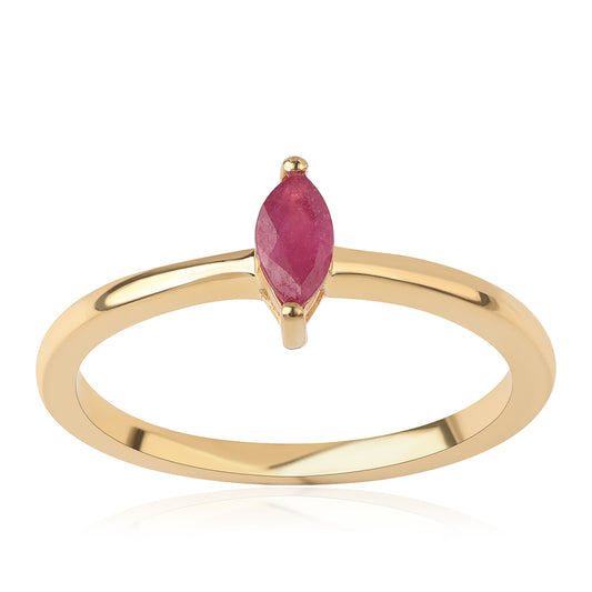 Inel din Argint 925 Placat cu Aur ( 1.6 grame ) cu Rubin Mozambic 0.29 Carate