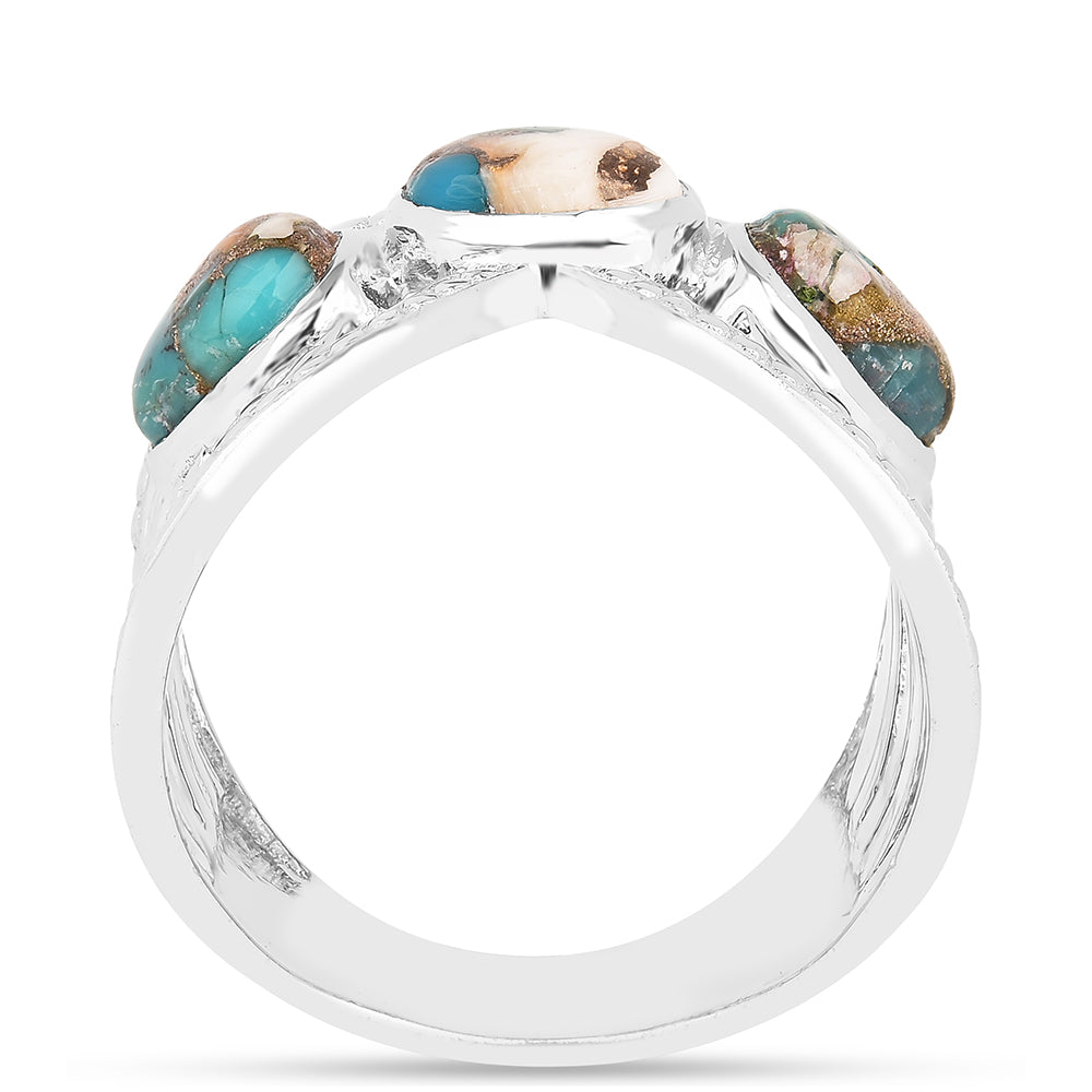 Inel din Argint 925 ( 5.34 grame ) cu Turcoaz Oyster 2.87 Carate