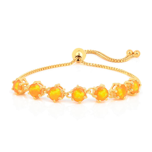 Brățară din Argint 925 Placat cu Aur ( 3.86 grame ) cu Opal de Foc 2.13 Carate