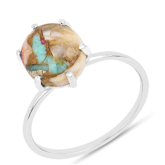 Inel din Argint 925 ( 1.23 grame ) cu Turcoaz Oyster 2.18 Carate