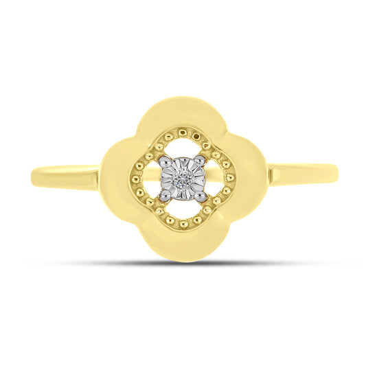 Inel din Argint 925 Placat cu Aur ( 2.5 grame ) cu Diamant Alb 0.01 Carate