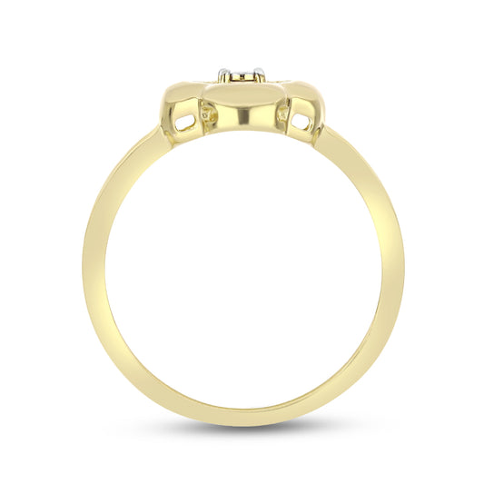 Inel din Argint 925 Placat cu Aur ( 2.5 grame ) cu Diamant Alb 0.01 Carate