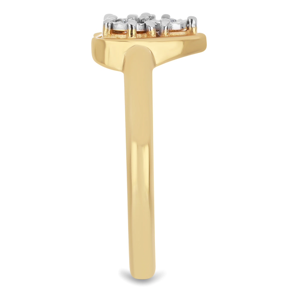 Inel din Argint 925 Placat cu Aur ( 2.13 grame ) cu Diamant Alb 0.02 Carate