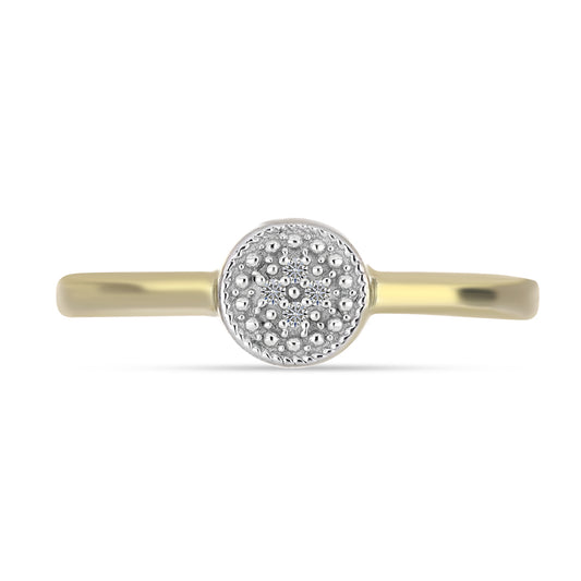 Inel din Argint 925 Placat cu Aur ( 2.12 grame ) cu Diamant Alb 0.03 Carate