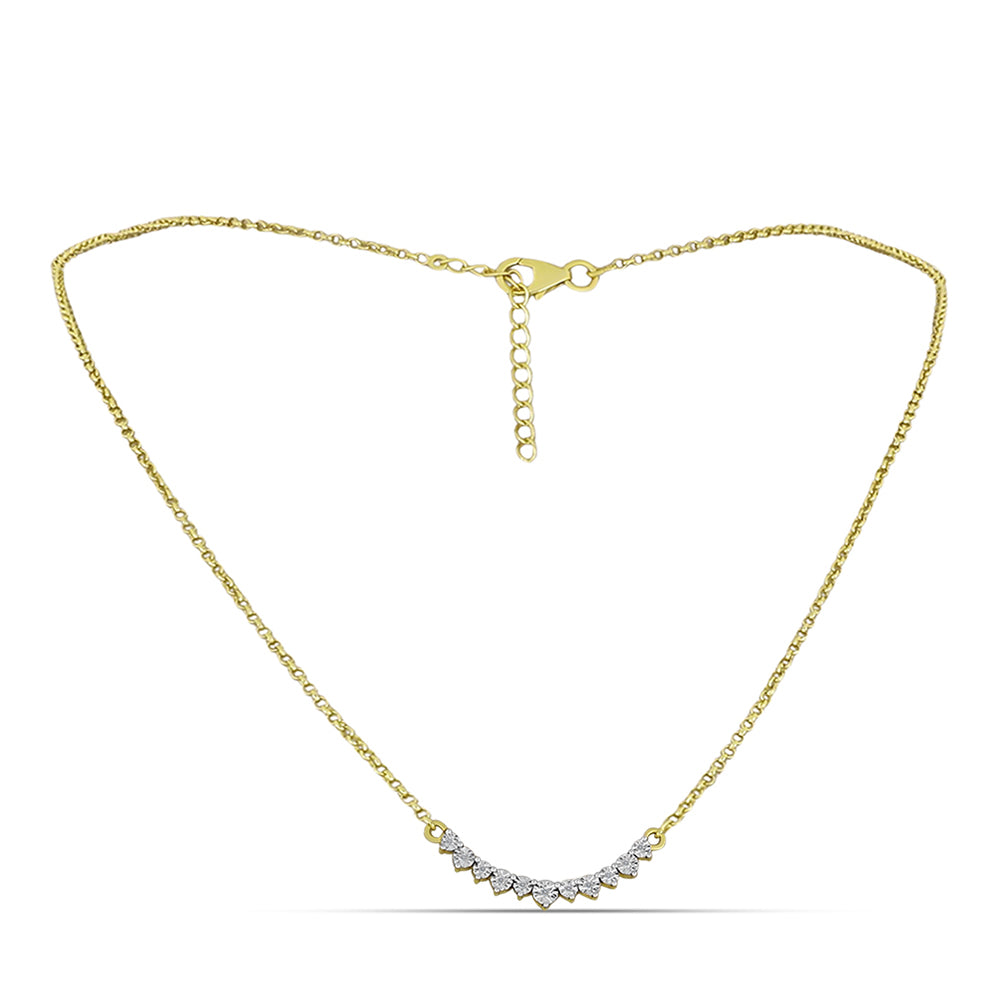 Colier din Argint 925 Placat cu Aur ( 5.26 grame ) cu Diamant Alb 0.08 Carate