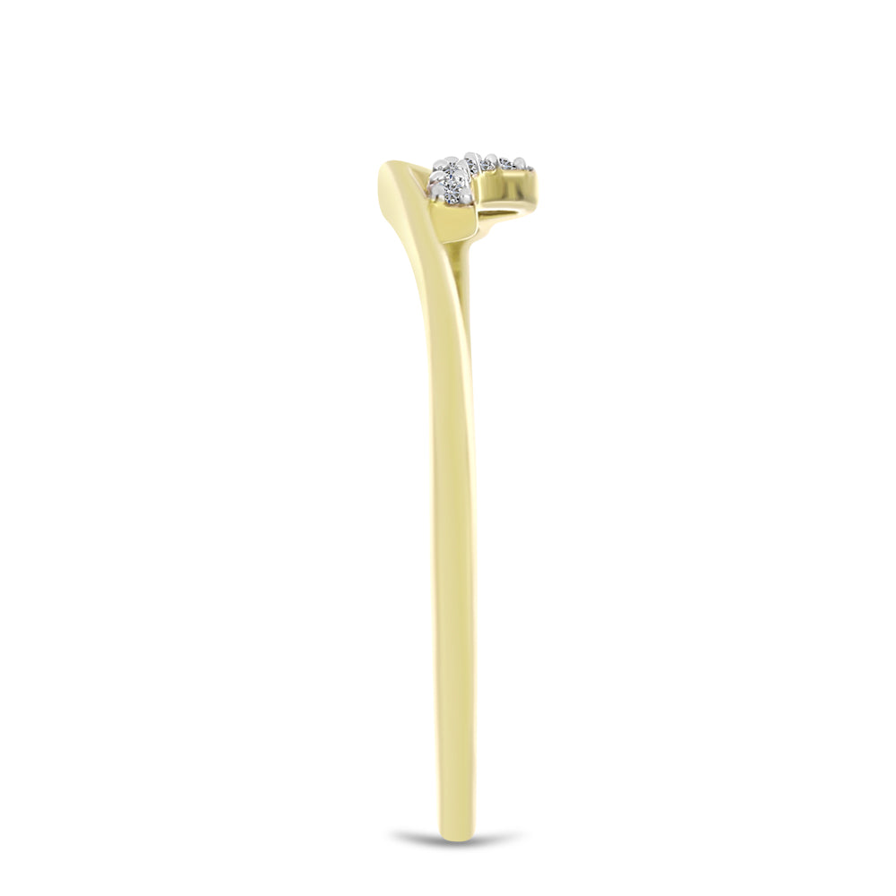 Inel din Argint 925 Placat cu Aur ( 1.33 grame ) cu Diamant Alb 0.04 Carate