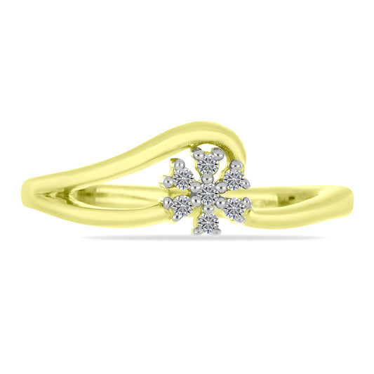 Inel din Argint 925 Placat cu Aur ( 1.88 grame ) cu Diamant Alb 0.08 Carate