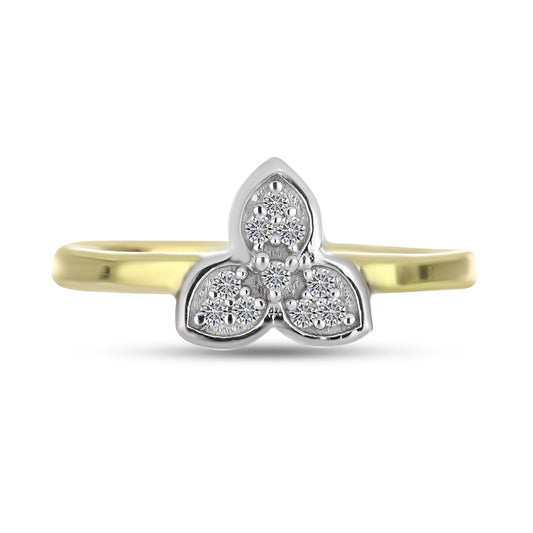 Inel din Argint 925 Placat cu Aur ( 2.05 grame ) cu Diamant Alb 0.08 Carate