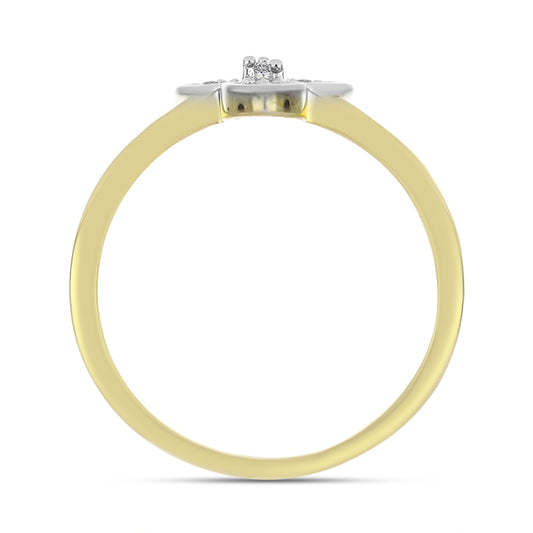 Inel din Argint 925 Placat cu Aur ( 2.05 grame ) cu Diamant Alb 0.08 Carate