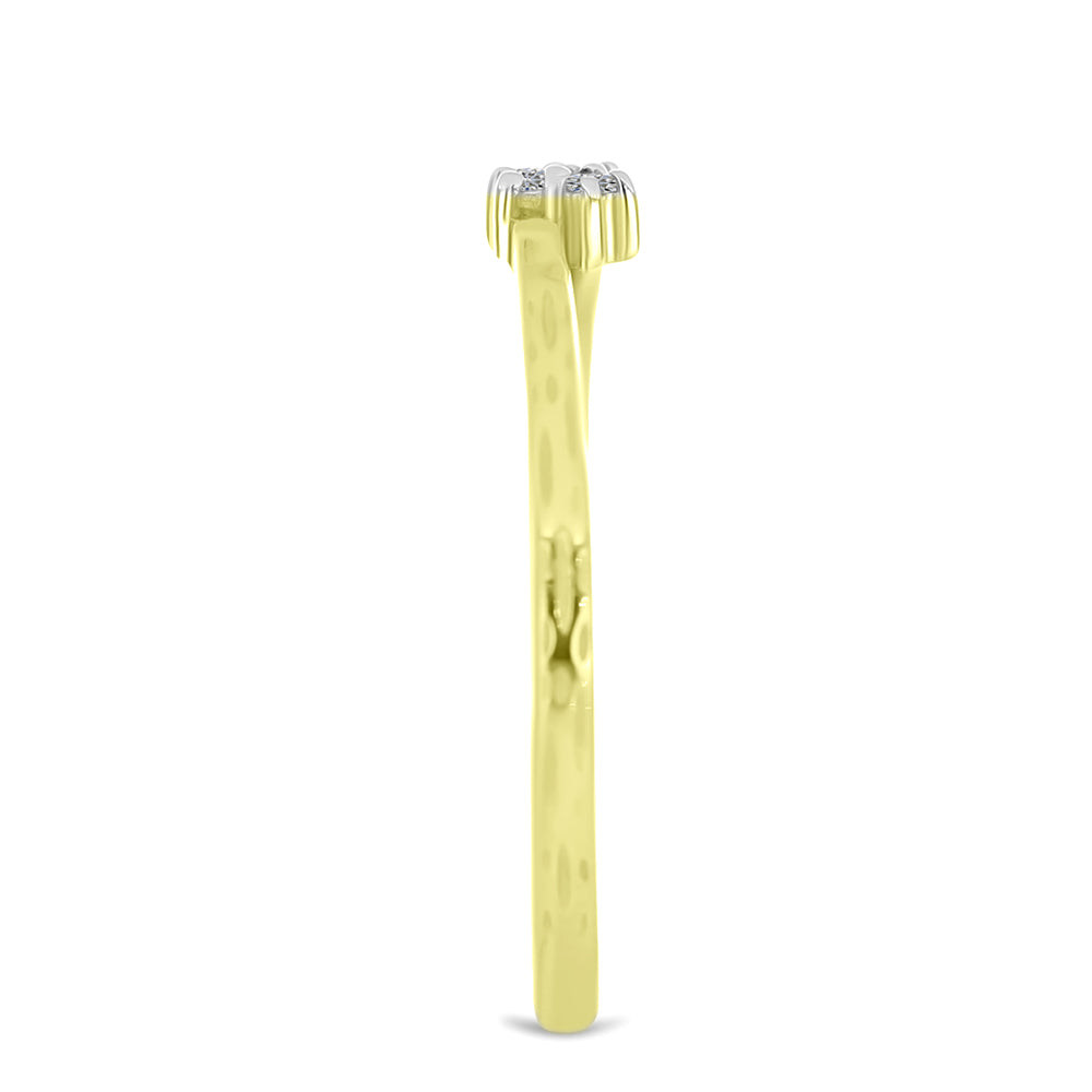 Inel din Argint 925 Placat cu Aur ( 1.51 grame ) cu Diamant Alb 0.05 Carate