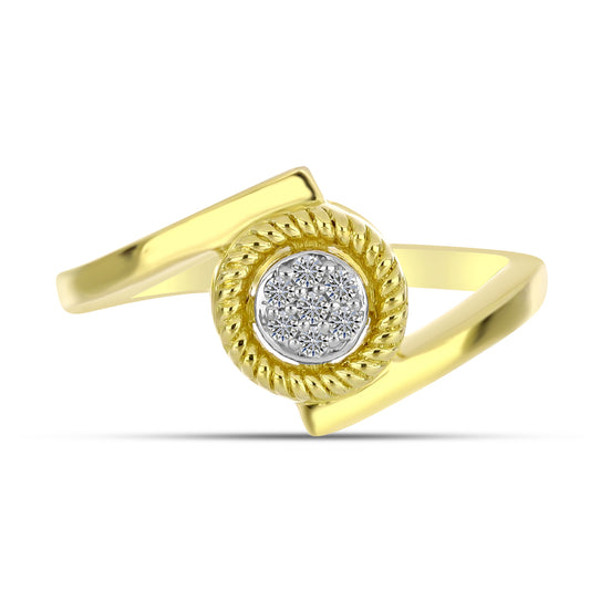 Inel din Argint 925 Placat cu Aur ( 2.77 grame ) cu Diamant Alb 0.06 Carate