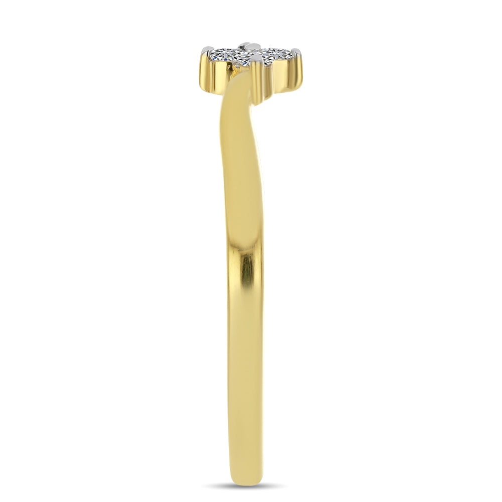 Inel din Argint 925 Placat cu Aur ( 1.88 grame ) cu Diamant Alb 0.09 Carate