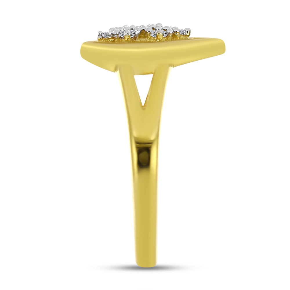 Inel din Argint 925 Placat cu Aur ( 2.46 grame ) cu Diamant Alb 0.08 Carate
