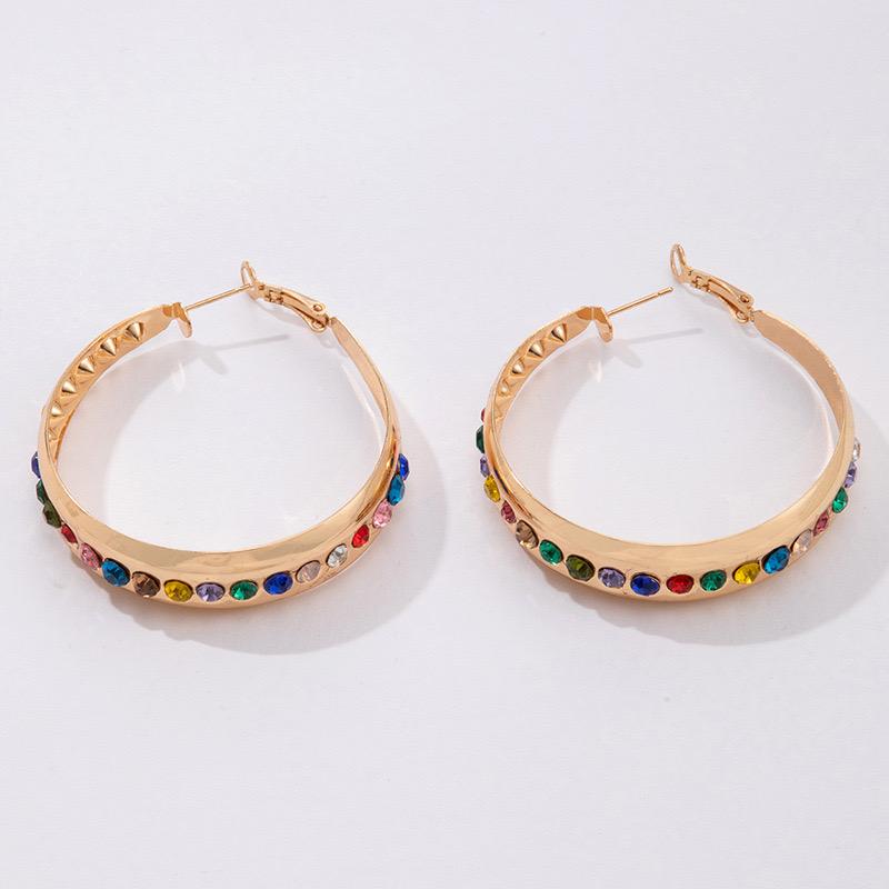 Cercei din Aliaj Placat cu Aur cu Cristal Roșu Emporia® și Cristal Albastru Emporia®