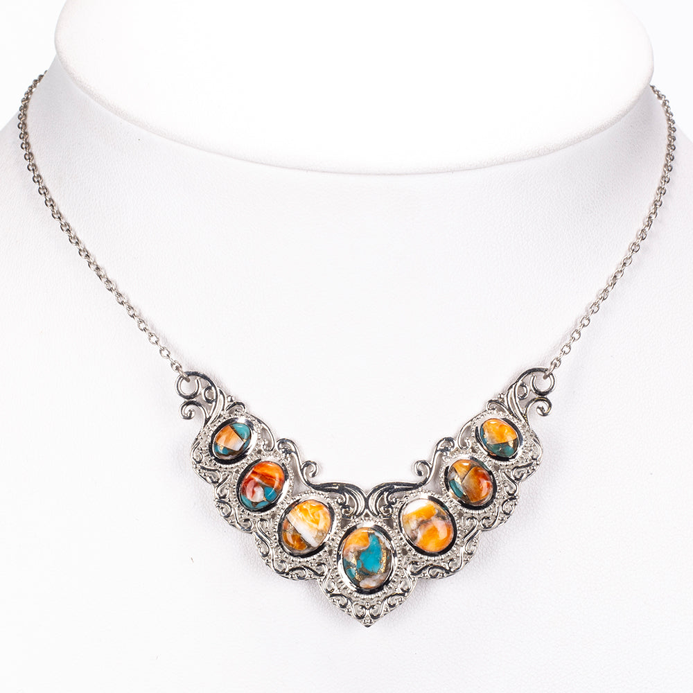 Colier din Argint 925 ( 13.31 grame ) cu Turcoaz Oyster 10.94 Carate