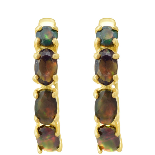 Cercei din Argint 925 Placat cu Aur ( 3.38 grame ) cu Opal Etiopian Lega Dembi 1.22 Carate