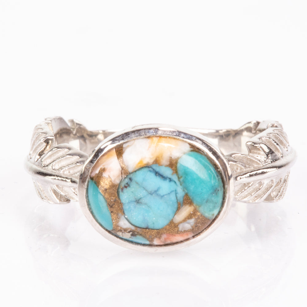 Inel din Argint 925 ( 3.99 grame ) cu Turcoaz Oyster 3.21 Carate