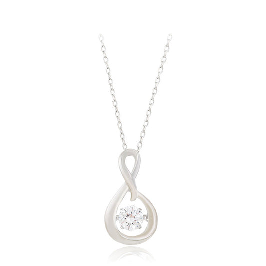 Colier din Aliaj Placat cu Aur cu Cristal Alb Emporia® ( Colier+Pandantiv )