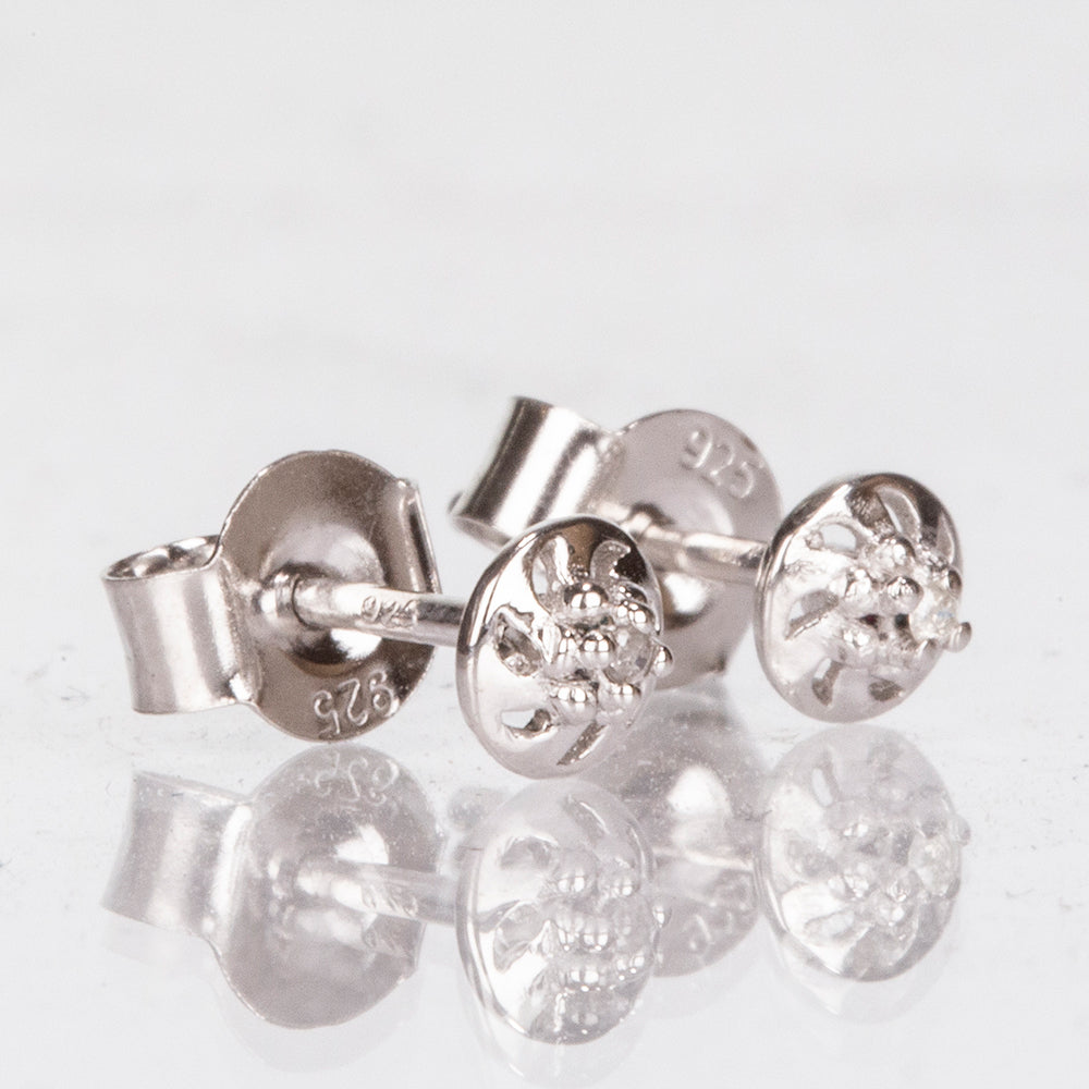 Cercei din Argint 925 ( 0.68 grame ) cu Diamant 0.01 Carate