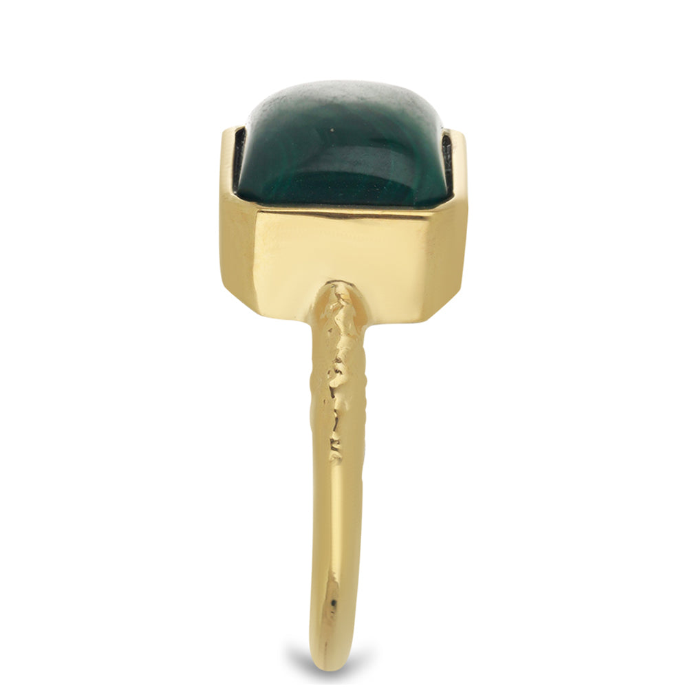 Inel din Argint 925 Placat cu Aur ( 2.78 grame ) cu Malachit 6.44 Carate