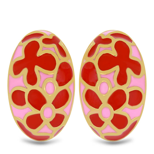 Cercei din Argint 925 Placat cu Aur ( 8.29 grame ) cu Email