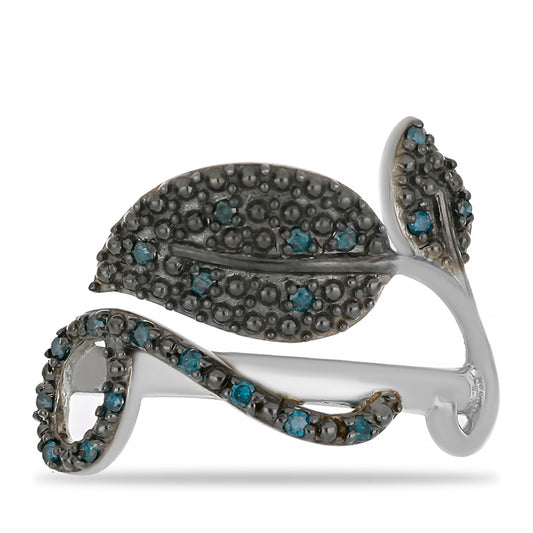 Inel din Argint 925 ( 3.88 grame ) cu Diamant Albastru 0.19 Carate