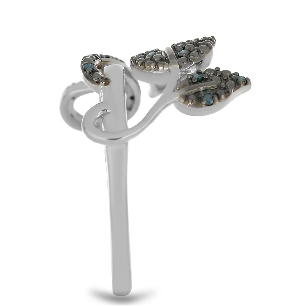 Inel din Argint 925 ( 3.88 grame ) cu Diamant Albastru 0.19 Carate