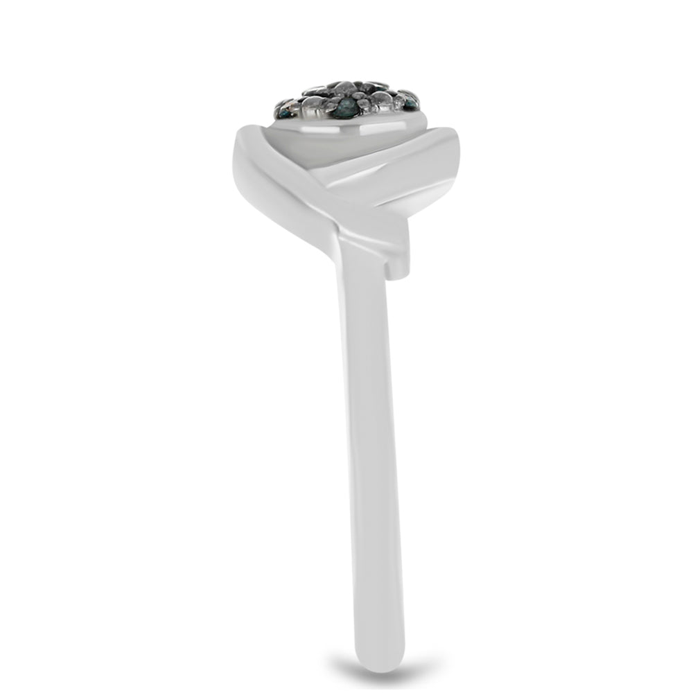 Inel din Argint 925 ( 2.98 grame ) cu Diamant Albastru 0.1 Carate