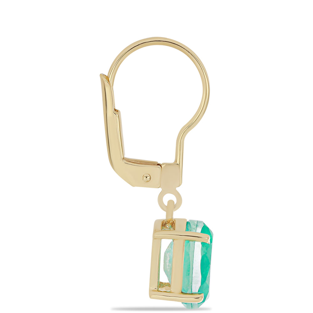 Cercei din Argint 925 Placat cu Aur ( 1.84 grame ) cu Cuarț Paraiba 3.9 Carate