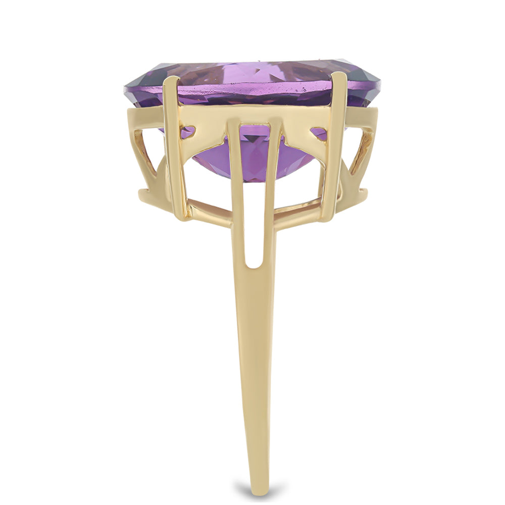 Inel din Argint 925 Placat cu Aur ( 3.22 grame ) cu Ametist Marocan 10.79 Carate