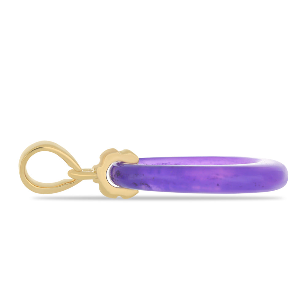 Pandantiv din Argint 925 Placat cu Aur ( 0.64 grame ) cu Agat Violet 4.59 Carate