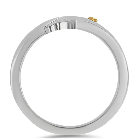 Inel din Argint 925 Placat cu Aur de 2 tonuri ( 2.19 grame ) cu Citrin Ural 0.01 Carate