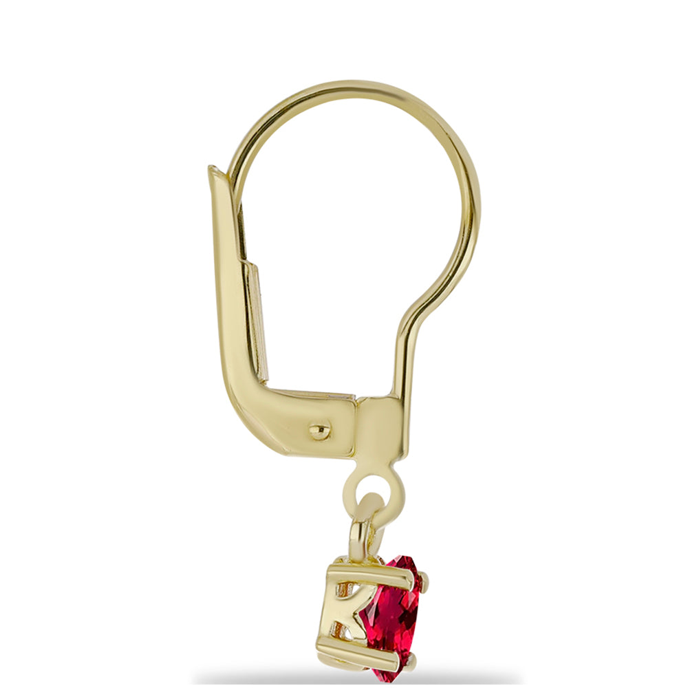 Cercei din Argint 925 Placat cu Aur ( 1.22 grame ) cu Rubelit Cruzeiro 0.47 Carate