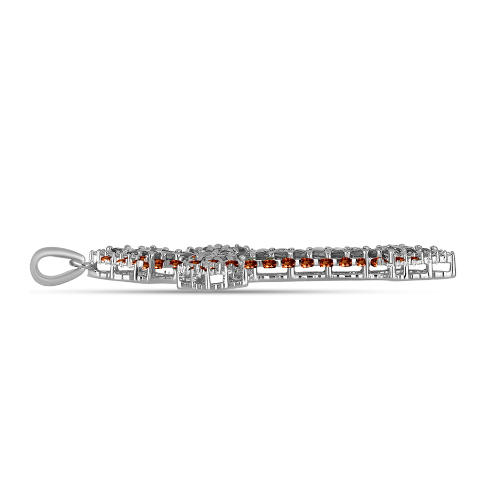 Cruce Pandantiv din Argint 925 ( 5.25 grame ) cu Andaluzit și Topaz Alb 2.44 Carate