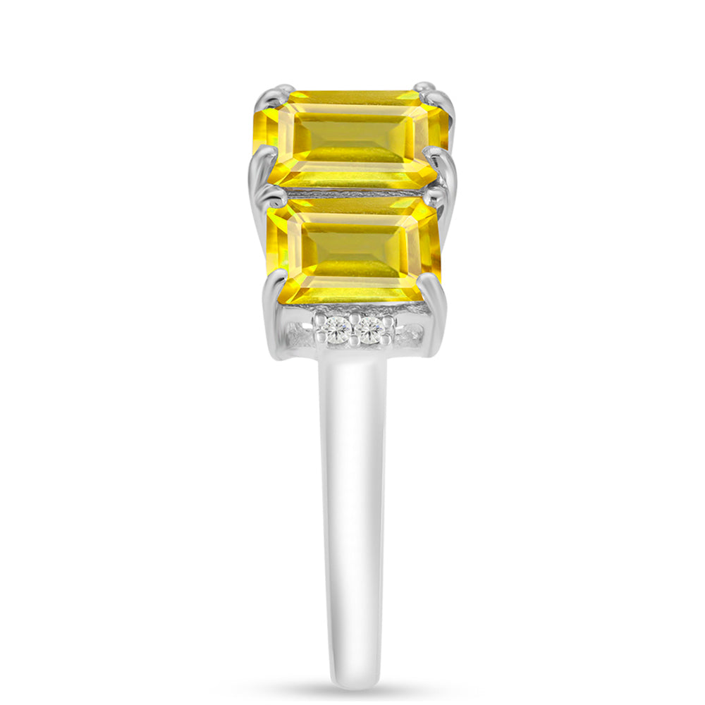 Inel din Argint 925 ( 2.61 grame ) cu Citrin Ural și Topaz Alb 3.28 Carate