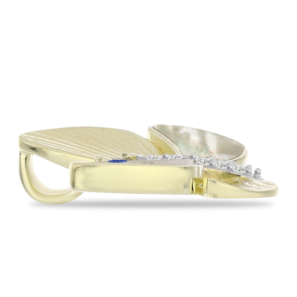 Pandantiv din Argint 925 Placat cu Aur ( 2.31 grame ) cu Tanzanit AAA și Sidef 1.49 Carate